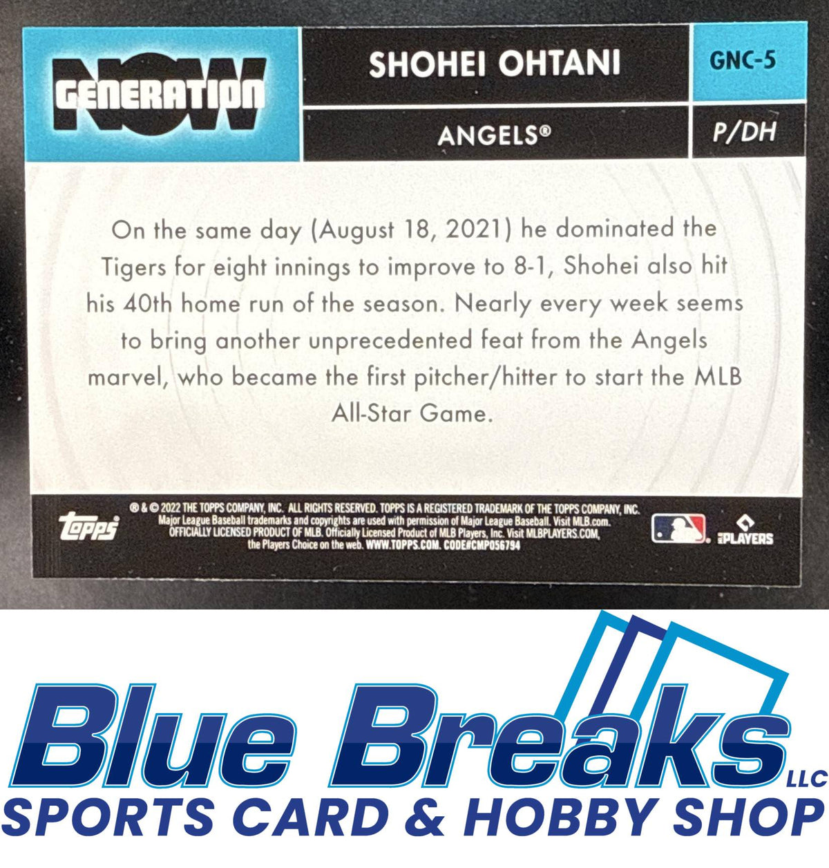 2022 Topps Chrome Update Shohei Ohtani #GNC-5 Generation Now Los Angeles Lakers