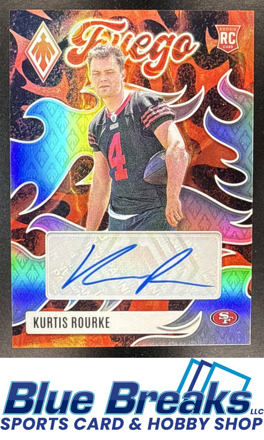 2025 Panini Phoenix Kurtis Rourke #FUS-KRE Fuego Signatures RC Auto San Francisco 49ers