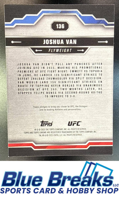 2025 Topps UFC Chrome Sapphire Joshua Van #136a RC