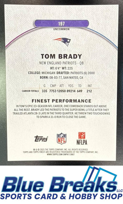 2025 Topps Finest Tom Brady #197 Uncommon Orange Geometric Refractor 16/20 New England Patriots
