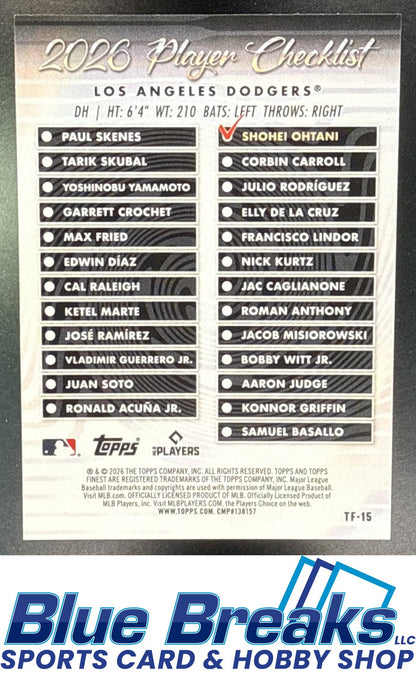 2026 Topps Finest Team Shohei Ohtani [RC] #TF-15 Los Angeles Dodgers