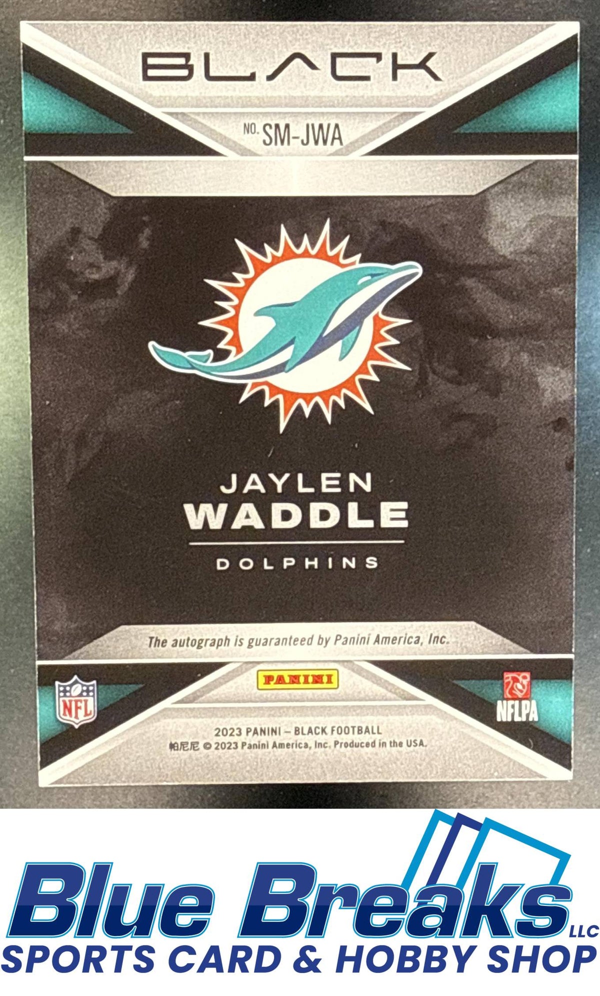2023 Panini Black Smoke Show Jaylen Waddle auto 23/50 #SM-JWA Miami Dolphins