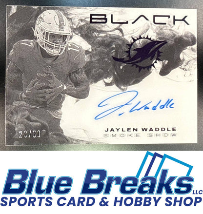 2023 Panini Black Smoke Show Jaylen Waddle auto 23/50 #SM-JWA Miami Dolphins