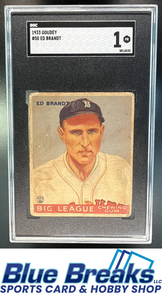 1933 Goudey R319 Ed Brandt Rookie #50 RC SGC 1 Boston Braves / Atlanta Braves
