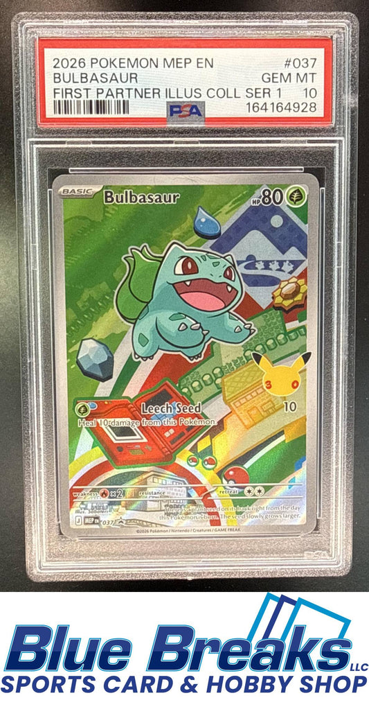 2026 Pokemon MEP Black Star Promos Bulbasaur #037c First Partner Illustration Collection Series 1 PSA 10