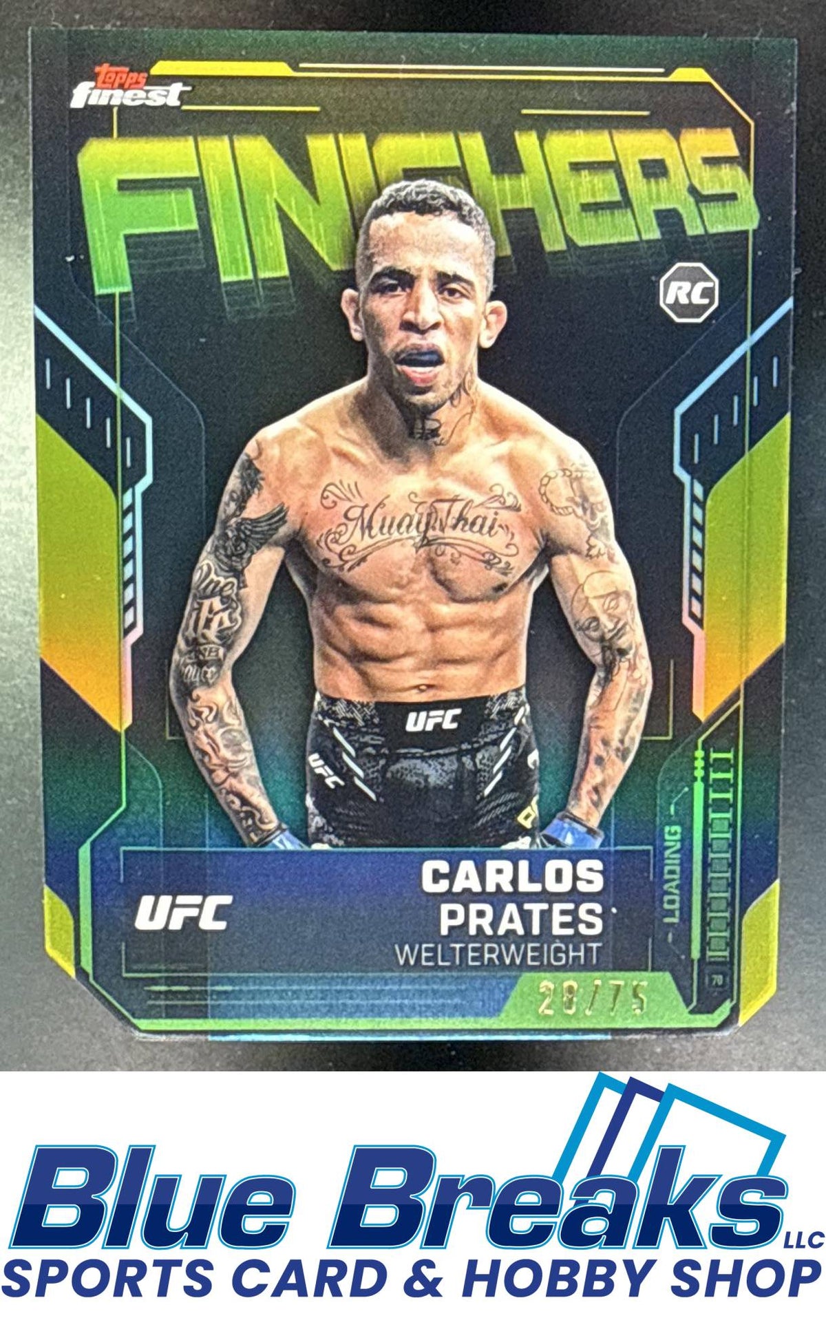 2025 Topps UFC Finest Finishers Die-Cut Refractor Carlos Prates 28/75 #FN-3 RC
