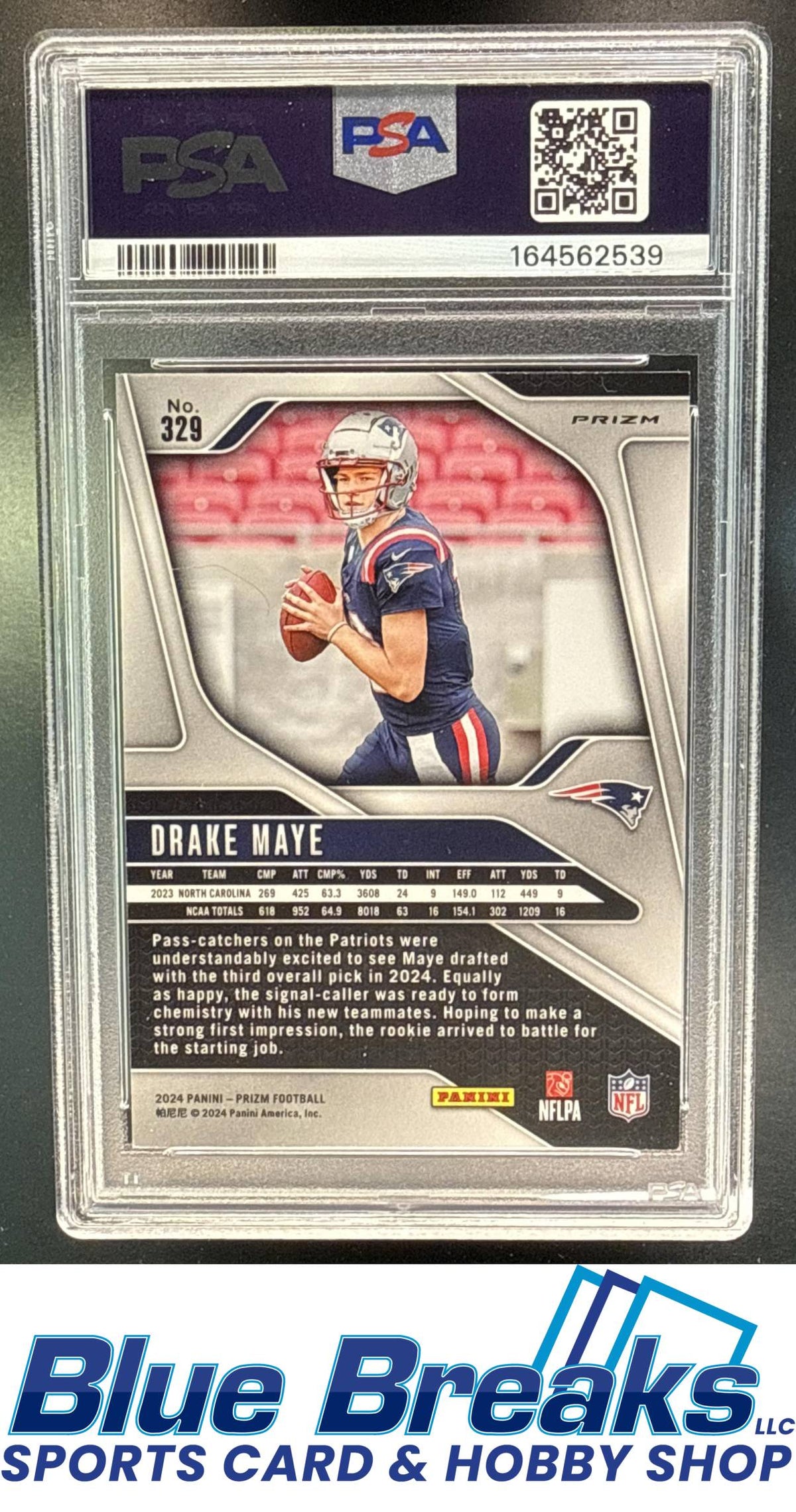2024 Panini Prizm Orange Ice Drake Maye [RC] #329 RC PSA 8 New England Patriots