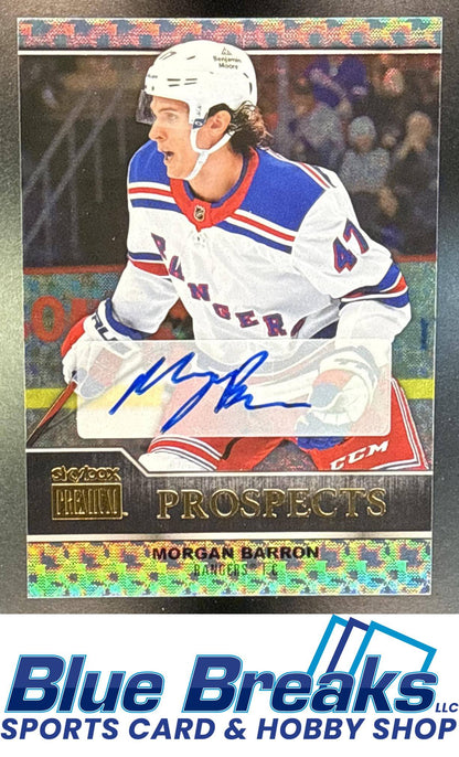 2021 Skybox Metal Universe Morgan Barron #PP-32 Premium Prospects 1998 99 Retro Auto RC New York Rangers