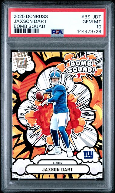 2025 Panini Donruss Bomb Squad #BS-JDT - Jaxson Dart - New York Giants - PSA 10