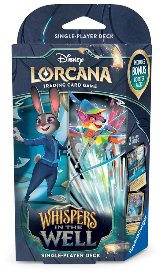 Disney Lorcana - Whispers in the Well Starter Deck (Sapphire & Steel) - Judy Hopps & Robin Hood - Whispers in the Well (10) - Sealed Wax