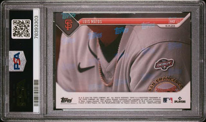 2023 Topps Now - Luis Matos - Call-Up - Luis Matos - #443 - PSA 9 - baseball - Giants