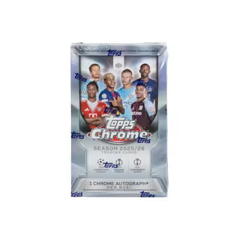2025-26 Topps UEFA Club Competitions Chrome Soccer Hobby Box - Sealed Wax